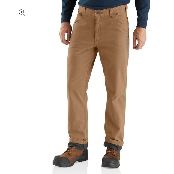 Carhartt 38x32 Men's Canvas Workwear Relaxed Fit Denim Pants - Brown - Picture 3 of 10
